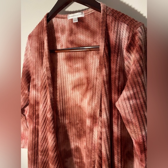 Warehouse One Light/Dark Dusty Rose Open Cardigan Size XL - Picture 5 of 8